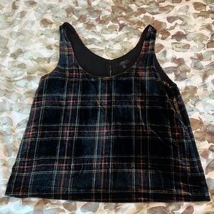 J Crew, boxy tank, plaid velvet